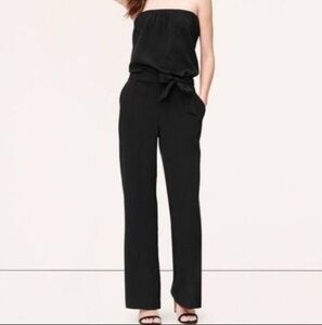 Ann Taylor LOFT Strapless Tie-Waist Jumpsuit Size XS